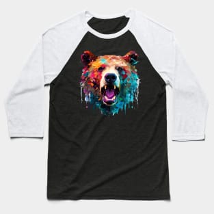 Grizzly Bear Animal Freedom World Wildlife Wonder Abstract Baseball T-Shirt